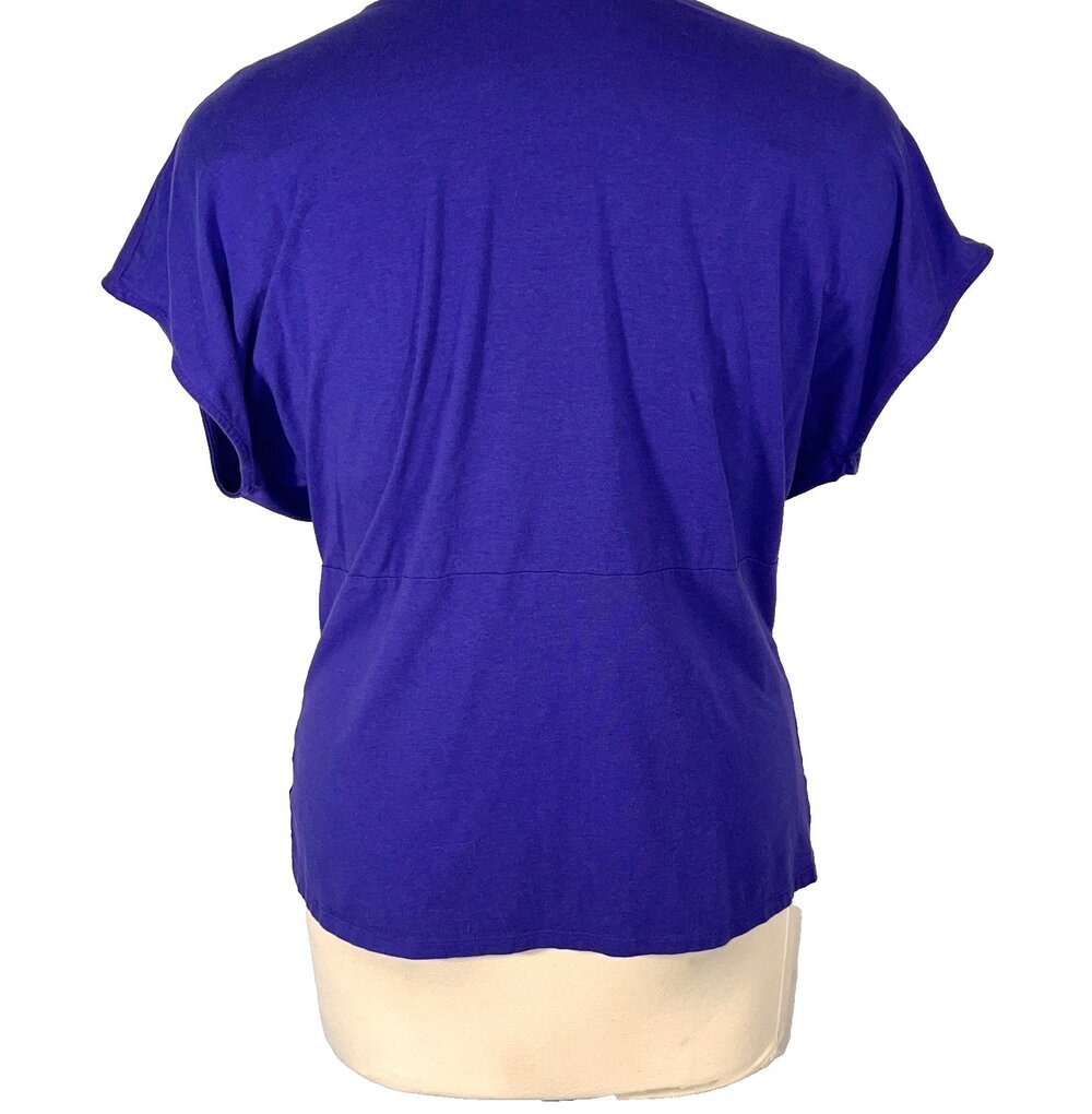Ava & Viv Blouse Womens 2X Purple Twist Front V-Neck Cap Sleeve Cotton Modal - Picture 5 of 12